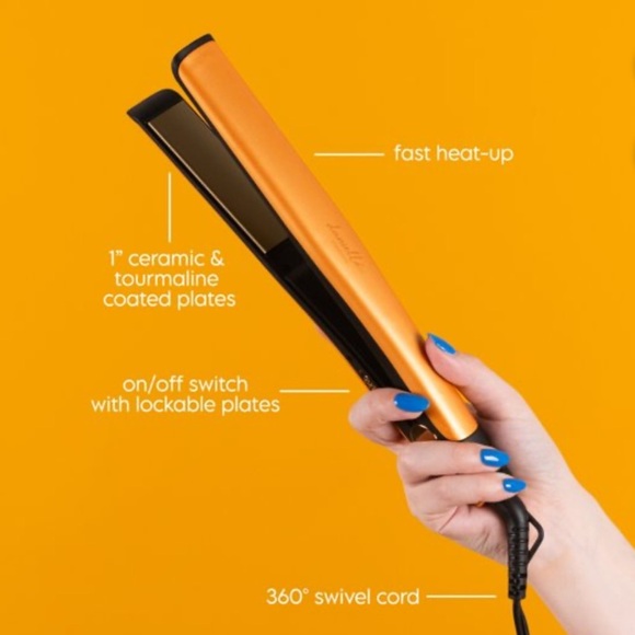 Lunata Vibrant Orange Hair Straightener On and Off Switch - Picture 11 of 12